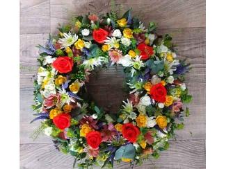 Colourful Red Rose Wreath