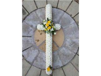 White Floral Cross