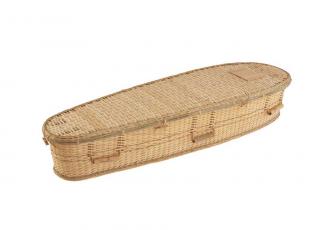 Rounded Bamboo Wicker Coffin